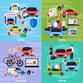 Carsharing Concept Icons Set