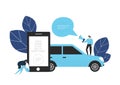 Carsharing concept. Vector illustration. Royalty Free Stock Photo