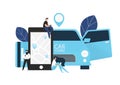 Carsharing concept. Vector illustration. Royalty Free Stock Photo