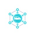 Carsharing icon for web, vector