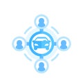 Carsharing icon on white in flat style