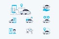 Carsharing icons set