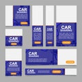 Carsharing marketplace web banner design template