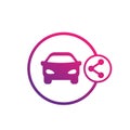 Carsharing service icon on white