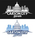 carson city nevada with building silhouette Royalty Free Stock Photo