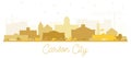 Carson City Nevada City Skyline Silhouette with Golden Buildings Isolated on White