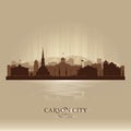 Carson City Nevada city skyline vector silhouette