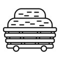 Cart bale hay icon outline vector. Design food harvesting