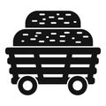 Cart bale hay icon simple vector. Design food harvesting