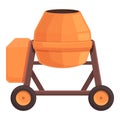 Cart cement mixer icon cartoon vector. Concrete machine Royalty Free Stock Photo