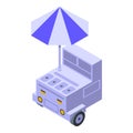 Cart for drinks icon, isometric style