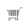Cart icon in bar-code style. Vector Royalty Free Stock Photo