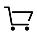 Cart icon line isolated on white background. Black flat thin icon on modern outline style. Linear symbol and editable stroke. Royalty Free Stock Photo