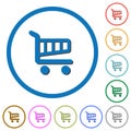 Cart icons with shadows and outlines Royalty Free Stock Photo