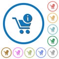 Cart item info icons with shadows and outlines Royalty Free Stock Photo