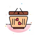 Cart, Love, Heart, Wedding Abstract Flat Color Icon Template