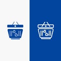 Cart, Love, Heart, Wedding Line and Glyph Solid icon Blue banner Line and Glyph Solid icon Blue banner