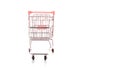 Cart market. Food shopping basket for retail market. Empty trolley cart for supermarket isolated on white background. Minimalism Royalty Free Stock Photo