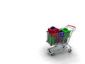 cart with in a number of gifts Royalty Free Stock Photo