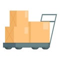 Cart postal parcel icon cartoon vector. Worker post man Royalty Free Stock Photo