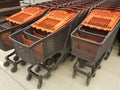 Cart pushcarts in a super market Royalty Free Stock Photo