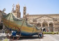 Cart of santa rosalia in the Cathedral of Palermo Royalty Free Stock Photo