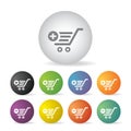 Cart shopping button set Royalty Free Stock Photo