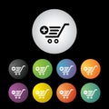 Cart shopping button set Royalty Free Stock Photo