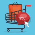 Cart shopping online icon Royalty Free Stock Photo