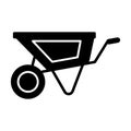 Wheelbarrow solid icon. vector illustration isolated on white. glyph style design, designed for web and app. Eps 10