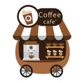 Cart stall and coffee vector