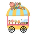 Cart stall and a ice cream vector