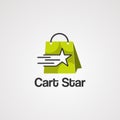 Cart star logo vector, icon, element, and template