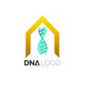 DNA logo, icon of life, home and DNA