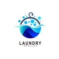 Laundry logo design, Clean shirt illustration for laundry