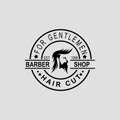 Gentleman logo template, Stamp icon, Salon, Hair style logo