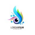 Eye logo, Colorful media icon. Vision