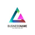 Triangular logo with full color, Arrow logo Royalty Free Stock Photo