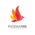 creative phoenix bird logo concept