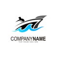 boat Icon symbol logo with transportation logos Royalty Free Stock Photo