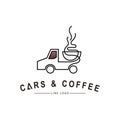 Truck Coffee Cafe Logo Design, Delivery Coffee Icon