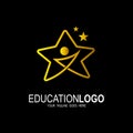 Education logo and kids design vector, Star Kid logo Royalty Free Stock Photo