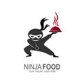 Restaurant logo with ninja, assassin icon