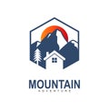 Real estate house mountain logo template Royalty Free Stock Photo