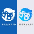 Mermaid logo icon design, vector illustration