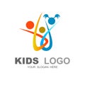 Kids care, people help foundation logotype Royalty Free Stock Photo