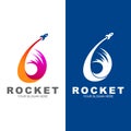 The rocket logo that is flying upwards, letter b logo Royalty Free Stock Photo