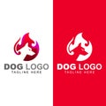 Dog logo and fire design vector