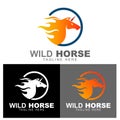 Pegasus vector logo template, Horse and fire icon template Royalty Free Stock Photo