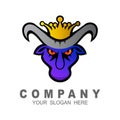 Vector illustration of ferocious bull mascot head Royalty Free Stock Photo